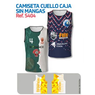 Camiseta cuello caja sin mangas